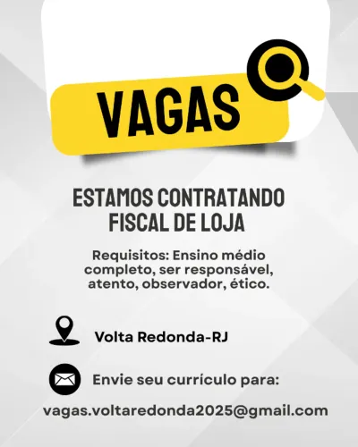 Vaga fiscal de loja 