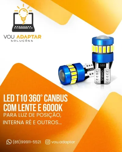 Led T10 360° com Lente e iluminação 360° de alumínio