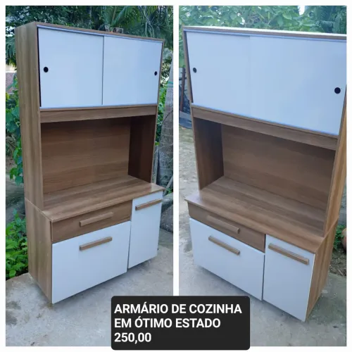 BALCÃO DE COZINHA AÉREO E LATERAL E OUTRO ARMÁRIO MULTIUSO 