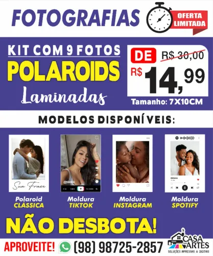 Polaroid Laminada (Não Desquara)