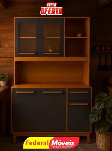 Armário para Cozinha 1,20m 5 Portas e 1 Gaveta Novo - Super Resistente!