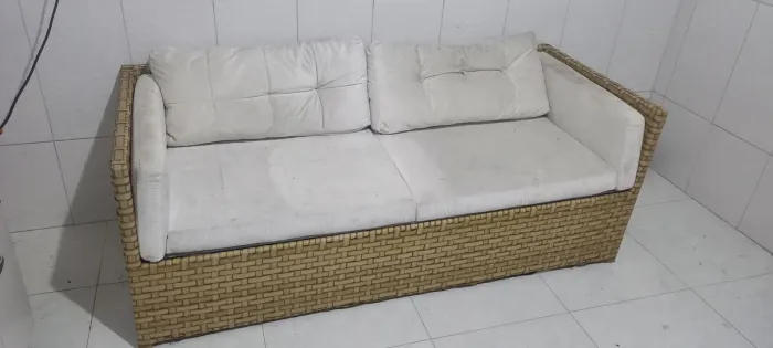 Sofá de fibra 3 lugares Branco