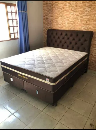 Cama Box Casal Queen com cabeceira 