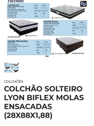 Colchão Solteiro Lyon molas ensacadas