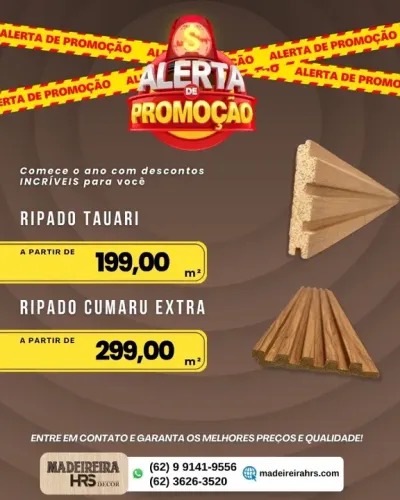 Ripado de Tauari e Ripado de Cumaru Promoção Menor Preço do Mercado