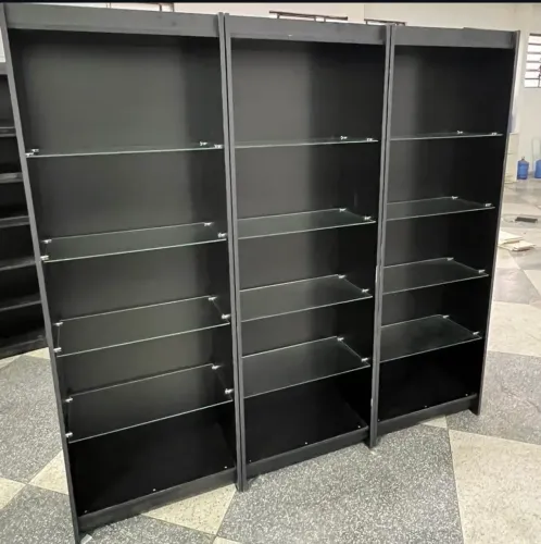 ESTANTE PRATELEIRA DE VIDRO PRETA - NOVA