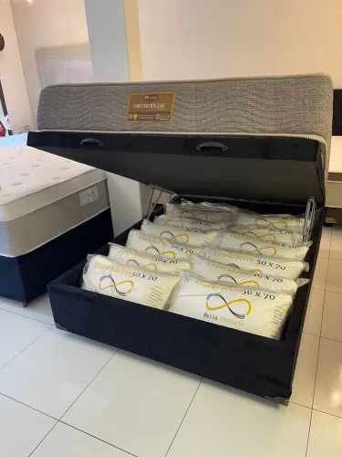 Cama de Casal BAÚ NOVO COM COLCHÃO TOP - Entrego!