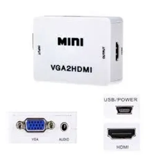 Mini Adaptador Conversor De Vga Para Hdmi 1080p Hd E Áudio