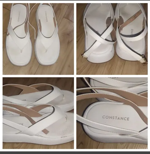 Sandália Papete Branca Constance_Tam: 37<br>Marca: Constance<br>Tamanho: 37<br>Usada apenas 4 vezes