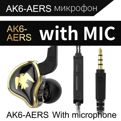 Fones De Ouvido Cancelamento de ruídos QKZ AK6 Ares 1DD Dynamic HIFI Música Esporte