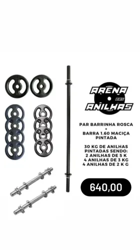 Kit de Musculação : Barras, Pesos e Anilhas