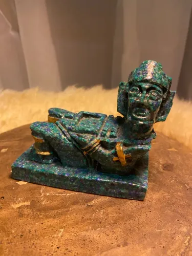 Escultura Mexicana Mistério Maia | Deusa Ixchel | Malaquita | DonaReliquias