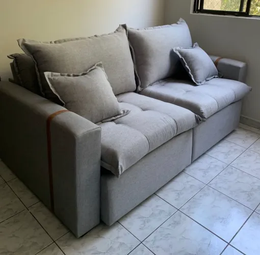 Sofá Sem Caixa Cinza Molas Ensacadas NOVO ENTREGA HOJE