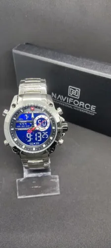 RELÓGIO MASCULINO NAVIFORCE NF9163 - PULSEIRA EM AÇO - PRATA - NOVO