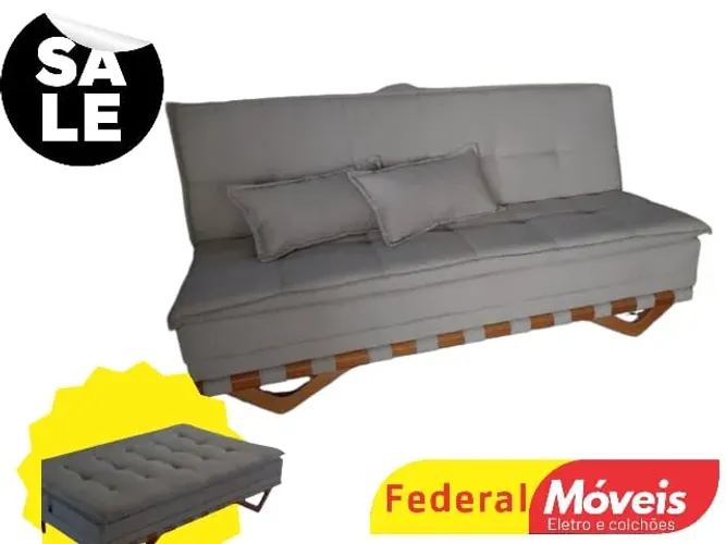 Sofá Cama 1,82m Linho Bege - Super Promoção!