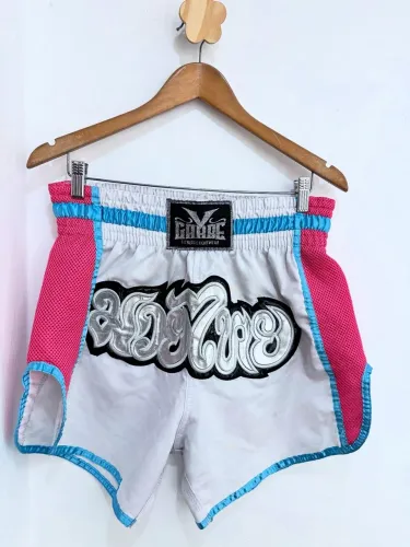 Shorts Muay Thai Branco com Detalhes