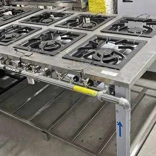 Fogão maxi inox 40x40 6 queimadores mistos pronta entrega Venâncio - Marcos