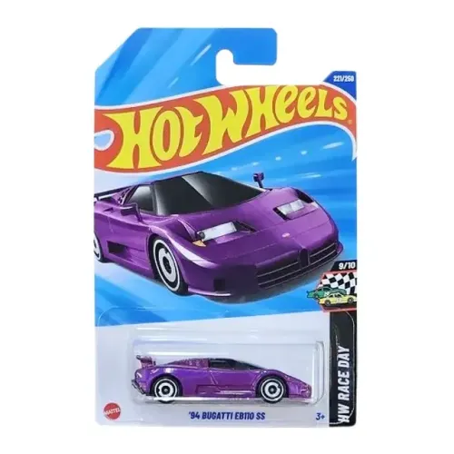 Carrinho Hot Wheels 94 Bugatti EB110 SS Roxo 2025 Lote L JBB36 9/10