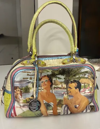 Bolsa de couro legítimo SAAD, lindíssima  vintage , esplêndida impecável 