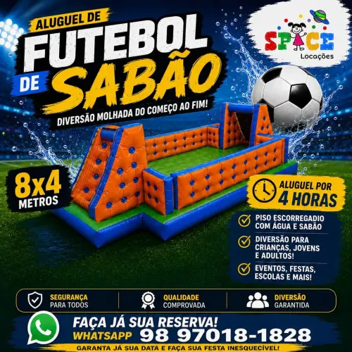 Aluguel Futebol Sabão 8 x 4 mts