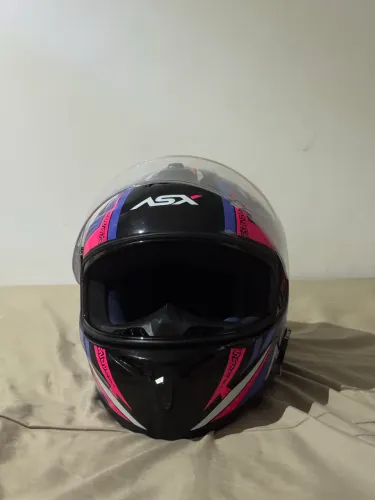 Capacete Feminino Fechado Asx Vector Rosa Roxo Esportivo 