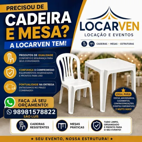 ALUGUEL DE MESAS E CADEIRAS