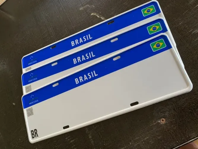 Par de Placa Mercosul - Carro