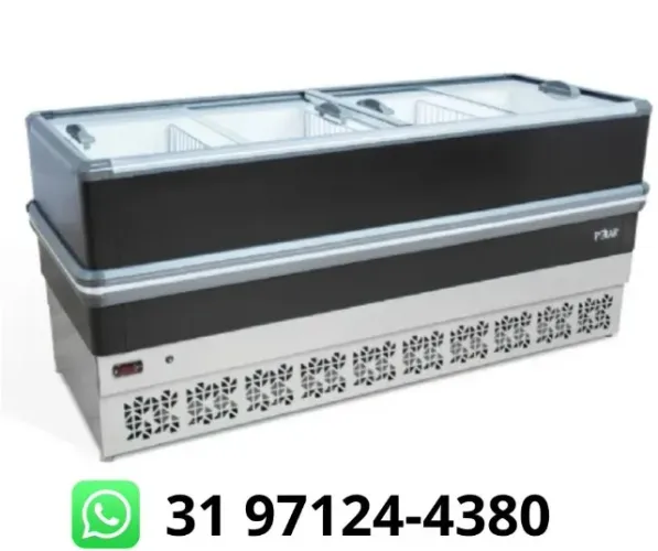 Ilha para Congelados 2M Vidro Reto Polar