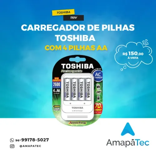 Carregador Pilha Aa/aaa Toshiba C/4aa