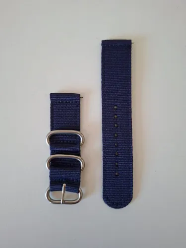 Pulseira de Relógio Nylon 22mm Azul Marinho