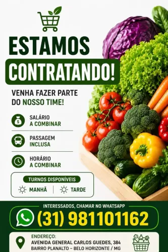 Contratando Atendente para sacolão