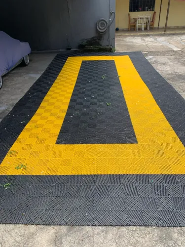 Piso modular para oficina lava jato estética automotiva