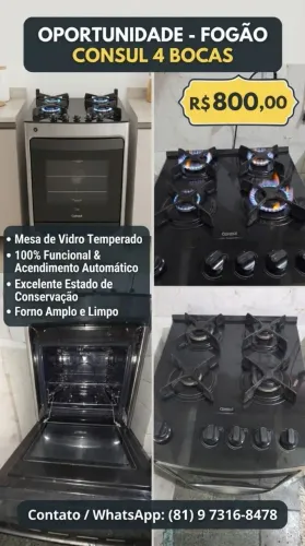 Fogão Consul 4 bocas elétrico- 100% funcional.