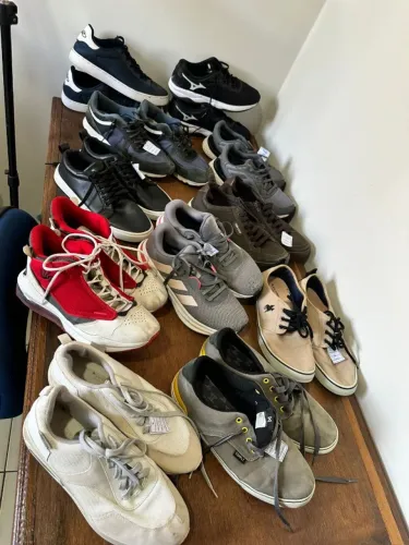 lote de 14 pares de tênis masculino original - mizuno , nike lacoste