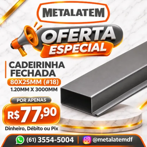 CADEIRINHA FECHADA 80X25mm #18 (#1,2mm) 3m