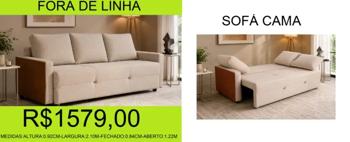 sofá - cama - de linho - compre e retire hoje mesmo