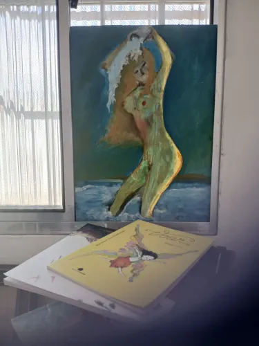 Nú artistico oleo sobre tela