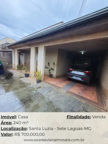 CASA À VENDA - BAIRRO SANTA LUZIA | SETE LAGOAS/MG