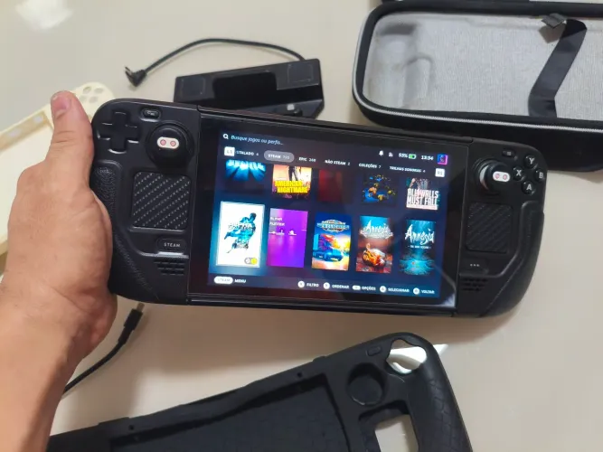 Steam Deck LCD com SSD de 512gb + Dock + Case + Película + Capinhas + Carregador