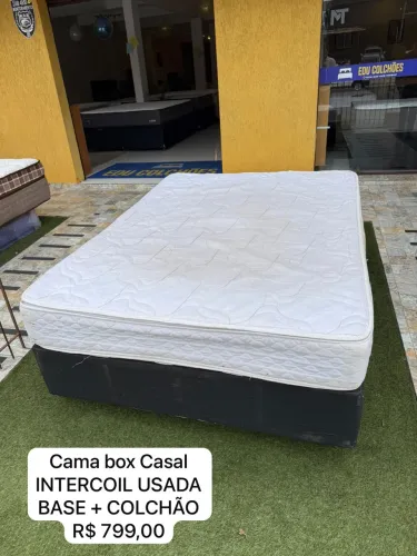 Cama box Casal USADA BASE + COLCHÃO - Entrego!