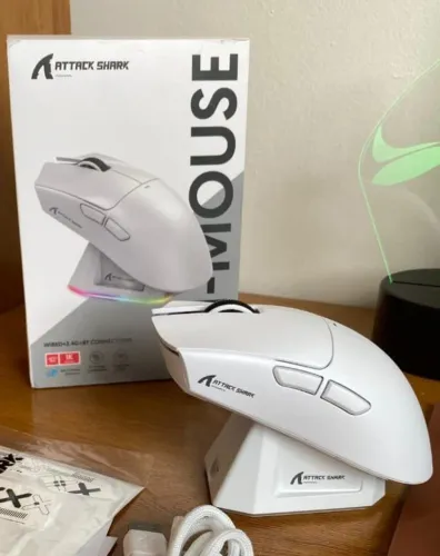 Mouse Attack Shark X11 BRANCO, PRETO e VERMELHO DISPONÍVEIS