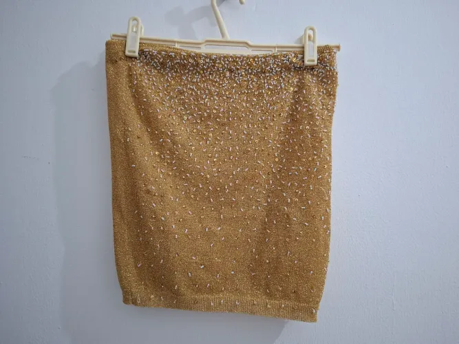 Blusa dourada tomara que caia tamanho M