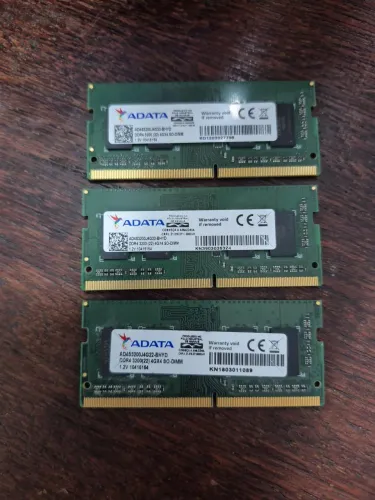 Kit 3 Memórias ADATA 4GB DDR4 3200MHz para Notebook - 12GB