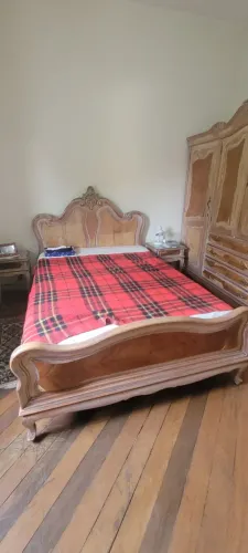 Cama de Casal Vintage Estilo Luiz XV / Provençal em Madeira Nobre