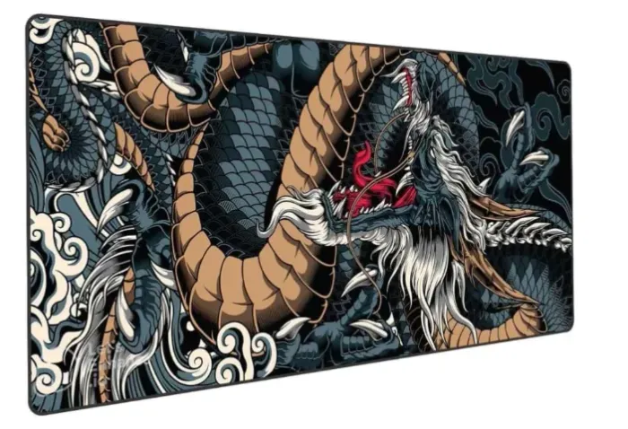 Mousepad Gamer Dragão Azul 90x40cm extra grande