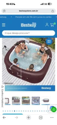 Ofurô Spa Inflável Maldives Hydrojet 1050l Com Led Bomba 220v Bestway Cor Marrom