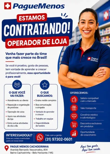 Vaga operador de loja