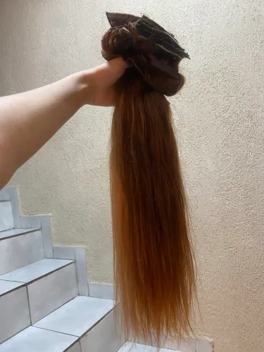 Vendo mega hair 60 cm, vietnamita premium na cor ruiva.