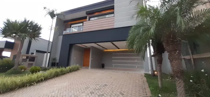 Casa de alto padrão no Alphaville Nova Esplanada, Votorantim, com 5 suítes, piscina e vist