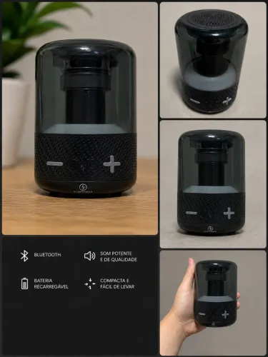 Caixinha de Som Bluetooth Kimiso Portátil - Som Potente e Bateria Recarregável